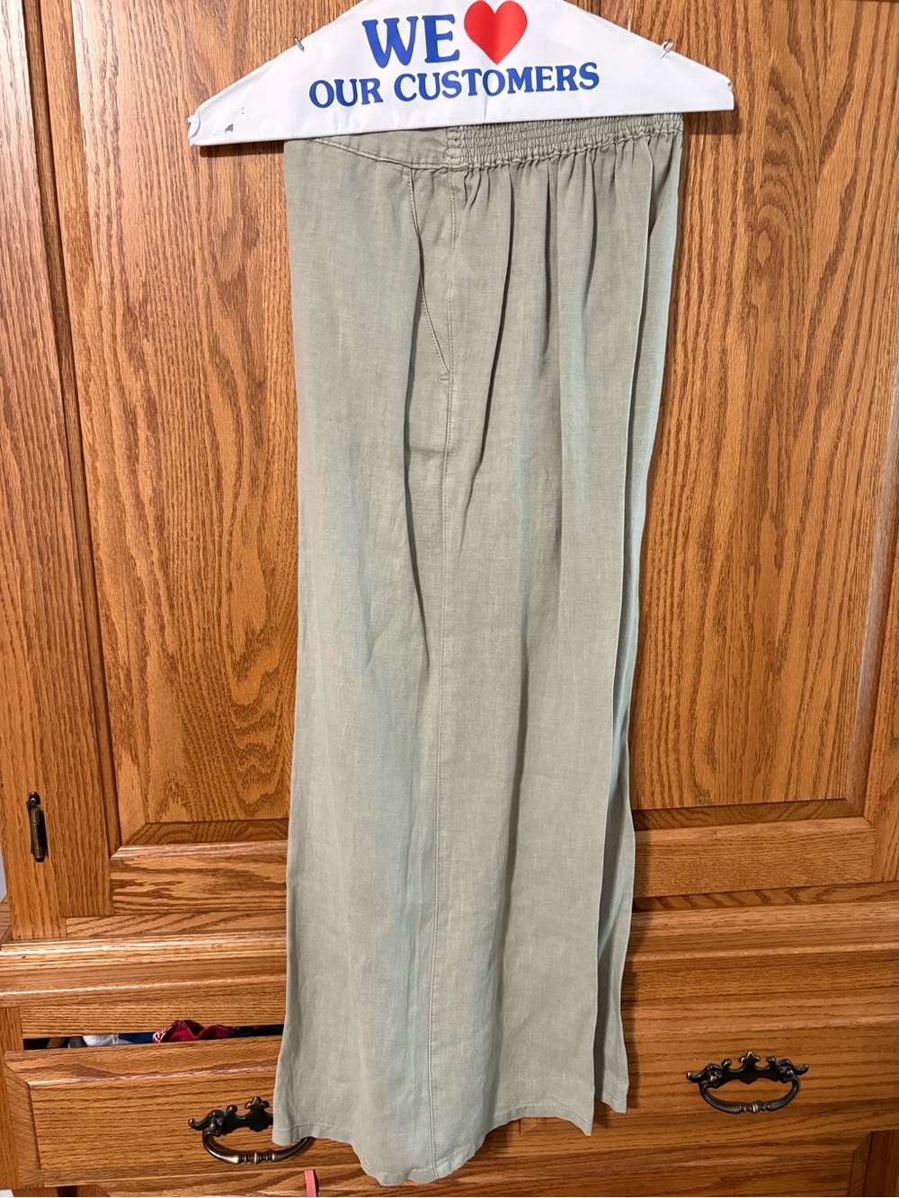 Nicole Miller Sage Green Wide-Leg Pants